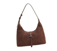 BELOWSYALER Hobos Sacs à main en forme de croissant de croissant pour femme - Sac à main souple en daim synthétique avec sangle réglable - Sac à bandoulière en similicuir, café, One Size