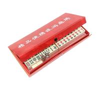 BELOWSYALER Jeu de mahjong de voyage léger avec étui portable de taille miniature comprenant 4 organiseurs, idéal pour les fêtes, les voyages, le mahjong en mélamine