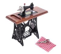 BELOWSYALER Kit de bricolage miniature avec machine à coudre à l'échelle 1/12 et ciseaux pour amateurs de maisons de poupées, accessoires de présentation de scène