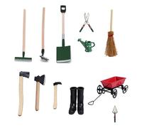 BELOWSYALER Lot de 12 outils de jardin miniatures pour maisons de poupées, décoration et projet d'artisanat avec détails réalistes