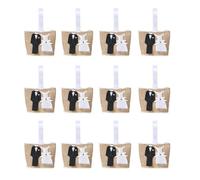 BELOWSYALER Lot de 12 sacs à dragées réutilisables en tissu naturel pour mariage, fête, emballage d'accessoires