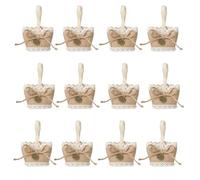 BELOWSYALER Lot de 12 sacs à dragées réutilisables en tissu naturel pour mariage, fête, emballage d'accessoires