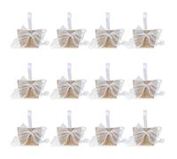 BELOWSYALER Lot de 12 sacs à dragées réutilisables en tissu naturel pour mariage, fête, emballage d'accessoires