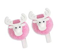 BELOWSYALER Lot de 2 pinces en bois pour notes de Noël - Support de photo pour festival, décoration d'arbre, carte de vœux, photos de vacances