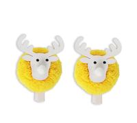 BELOWSYALER Lot de 2 pinces en bois pour notes de Noël - Support de photo pour festival, décoration d'arbre, carte de vœux, photos de vacances