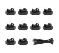 BELOWSYALER Lot de 30 clips de fixation et serre-câbles noirs - Système complet de gestion des câbles - Réduit l'encombrement - Organisation des fils - Lot de 30 clips multifonctions