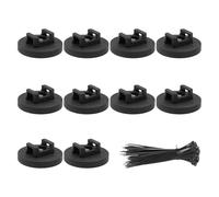 BELOWSYALER Lot de 30 clips de fixation et serre-câbles noirs - Système complet de gestion des câbles - Réduit l'encombrement - Organisation des fils - Lot de 30 clips multifonctions