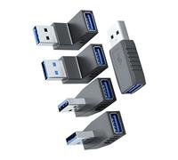 BELOWSYALER Lot de 5 adaptateurs USB 3.0 à 90 degrés pour connexion mâle vers femelle assurant la protection des ports dans l'ordinateur portable et adaptateur USB de charge pour ordinateur portable