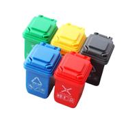 BELOWSYALER Lot de 5 poubelles réalistes à l'échelle 1/12 avec couvercle ouvrable pour jeux de simulation