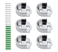 BELOWSYALER Lot de 6 supports ronds solides en alliage de zinc pour tringle de penderie sécurisée, assemblage facile, supports en alliage de zinc haute résistance