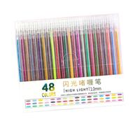 BELOWSYALER Lot de marqueurs gel colorés pour journal, coloriage, loisirs créatifs, stylos à paillettes colorés pour le coloriage