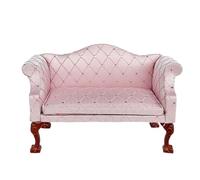 BELOWSYALER Maisons de poupées en bois à l'échelle 1/12 - Canapé matelassé pour salon - Chaises simples ou doubles pour décoration d'intérieur miniature