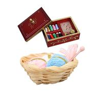 BELOWSYALER Maisons de poupées miniatures à l'échelle 1/12 avec panier à fil et boîte à couture pour modélisme réaliste