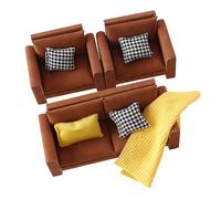 BELOWSYALER Modèle de canapé miniature moderne à l'échelle 1/12, maisons de poupées en bois réaliste, meubles pour chambre à coucher, salon