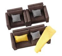 BELOWSYALER Modèle de canapé miniature moderne à l'échelle 1/12, maisons de poupées en bois réaliste, meubles pour chambre à coucher, salon