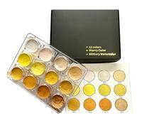 BELOWSYALER Peinture aquarelle professionnelle 12 couleurs à paillettes pour peinture sur papier, bois, pierre, aquarelle, nail art