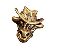 BELOWSYALER Pendentif antique en forme de tête de bétail en cuivre pour porte-clés fait à la main, collier, décoration de vêtements, bijoux artisanaux, breloque rétro en cuivre