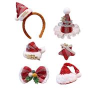 BELOWSYALER Pince à cheveux de Noël, chapeau de Père Noël, bandeau pour femme et fille, épingle à cheveux, accessoire de cosplay pour enfants, fête, décoration de vacances