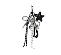 BELOWSYALER Porte-clés décoratif tendance pour sac à main, sac à dos, décoration esthétique, cadeau à suspendre, Noir