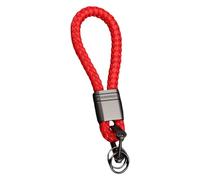 BELOWSYALER Porte-clés en cuir tressé avec anneaux en métal, accessoire de voiture en aluminium pour propriétaires de voitures et porte-clés en cuir résistant aux voyages