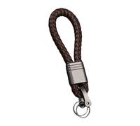 BELOWSYALER Porte-clés en cuir tressé avec anneaux en métal, accessoire de voiture en aluminium pour propriétaires de voitures et porte-clés en cuir résistant aux voyages