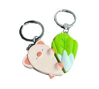 BELOWSYALER Porte-clés en forme de couple de dessins animés - Motif cochons mangeant du chou - Porte-clés unique en résine pour sac à dos - Décoration amusante pour femme, a, taille unique
