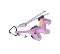 BELOWSYALER Porte-clés léger en cuir synthétique avec breloque cheval de dessin animé, facile à transporter, portable, accessoires de décoration, violet
