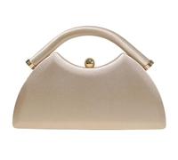 BELOWSYALER Portefeuille de soirée triangulaire en satin avec sangle de chaîne amovible et fermeture pour femme, sac à main pour bal de fin d'année, mariage, dîner, doré