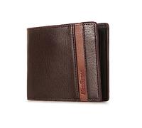 BELOWSYALER Portefeuille pour homme en polyuréthane pour cartes de visite et pièces de monnaie - Porte-cartes de voyage portable - Utilisation décontractée - Portefeuille court pour homme, marron