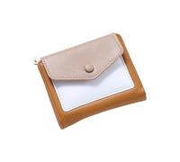 BELOWSYALER Portefeuille simple à deux volets en cuir pour femme - Portefeuille fin et court - Petit portefeuille à deux volets - Porte-cartes - Portefeuille compact à deux volets, kaki