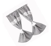 BELOWSYALER Rideau de fenêtre en tissu pour maisons de poupées miniatures avec motif à rayures pour maison de poupée modèle 1/12 accessoire de décoration