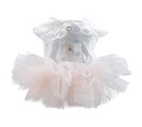 BELOWSYALER Robe tutu en dentelle pour chats et chiens - Jupe de mariage pour animal de compagnie - Jupe tutu en dentelle - Vêtements pour petits chiens - Vêtements pour filles de printemps
