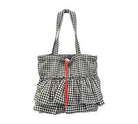 BELOWSYALER Sac à bandoulière surdimensionné à la mode, léger mais pratique, sac à main à carreaux pour les trajets quotidiens en toile essentielle, Noir