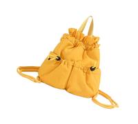 BELOWSYALER Sac à dos compact pratique avec cordon de serrage sur le dessus et bandoulière réglable Sac à dos de travail élégant Parfait pour les aventures Sac à cordon, jaune