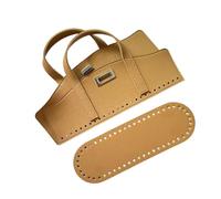BELOWSYALER Sac à main en PU tissé avec fond renforcé et double anse, accessoire tendance pour sac de transport à la mode double poignée, kaki