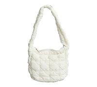 BELOWSYALER Sac à main léger pour femme avec fermeture éclair en nylon matelassé pour l'hiver, blanc, One Size