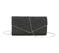 BELOWSYALER Sac à main pour femme - Pochette de mariage - Sac à main pour femme et fille - Sac à bandoulière avec chaîne tendance - Sac de soirée - Champagne/noir/rouge/or/argent, Noir , One Size
