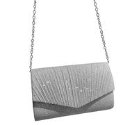 BELOWSYALER Sac à main tendance pour femme - Sac de soirée assorti - Sac à main de mariage - Sac à bandoulière en chaîne - Bandoulière de soirée assortie pour femme, Argenté., One Size