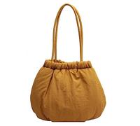 BELOWSYALER Sac fourre-tout en nylon matelassé décontracté de grande capacité Sac à bandoulière plissé Sac à main pour femme Sacs de voyage tendance pour femme Poche intérieure Fourre-tout, jaune, One