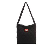 BELOWSYALER Sac fourre-tout matelassé en nylon pour fille et femme, motif losange, sac à main, sac à bandoulière, sacs simples, beige/noir/vert épaule avec, Noir , One Size