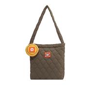 BELOWSYALER Sac fourre-tout matelassé en nylon pour fille et femme, motif losange, sac à main, sac à bandoulière, sacs simples, beige/noir/vert épaule avec, Vert, One Size