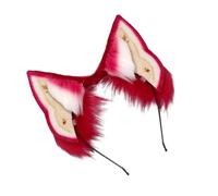 BELOWSYALER Serre-tête à oreilles de chien avec oreilles douces en fourrure pour anniversaire, Halloween, fête et décoration de scène réaliste pour chien