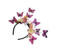 BELOWSYALER Serre-tête bibi fait à la main en forme de papillon et de fleur pour adultes, festival de musique, événement, soirées à thème