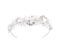 BELOWSYALER Serre-tête de mariée avec fleur en cristal étincelant - Accessoire de cheveux pour photographie de fête