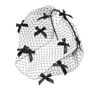 BELOWSYALER Serre-tête vintage en maille avec voile noir - Accessoire de cheveux pour femme - Pour mariage, Halloween, fête des années 1920