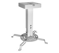 BELOWSYALER Supports de montage pour projecteur de plafond blanc avec tête rotative et double glissière pour la visualisation du support de projecteur en aluminium