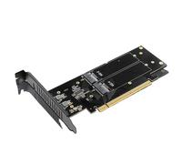 BELOWSYALER Transfert de données rapide PCIe 5.0 X16 vers carte d'extension NVMe 4 emplacements pour disques durs Capacité RAID et installation facile Adaptateur de disque dur