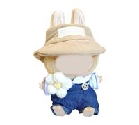 BELOWSYALER Vêtements de poupée tendance de 15 cm, salopettes et chapeau, accessoires de style de poupée en peluche pour figurine d'anime, tenue de déguisement