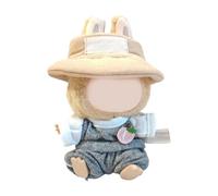 BELOWSYALER Vêtements de poupée tendance de 15 cm, salopettes et chapeau, accessoires de style de poupée en peluche pour figurine d'anime, tenue de déguisement