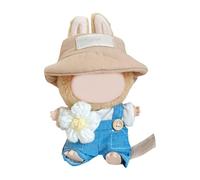 BELOWSYALER Vêtements de poupée tendance de 15 cm, salopettes et chapeau, accessoires de style de poupée en peluche pour figurine d'anime, tenue de déguisement